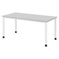 SCHREIBTISCH Serie-H 80/160/74 cm in Grau/Weiß - Weiß/Grau, Holzwerkstoff (80/160/74cm) - bümö