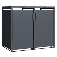 MÜLLTONNENVERKLEIDUNG Dublin - Mülltonnenbox für 2 - , Stahl verzinkt, anthrazit - Grau, Metall (132/116/80cm) - TPFGarden