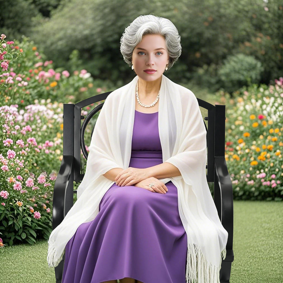 GARTENSTUHL - Schwarz, Metall (60/85.5/56cm) - Relaxdays