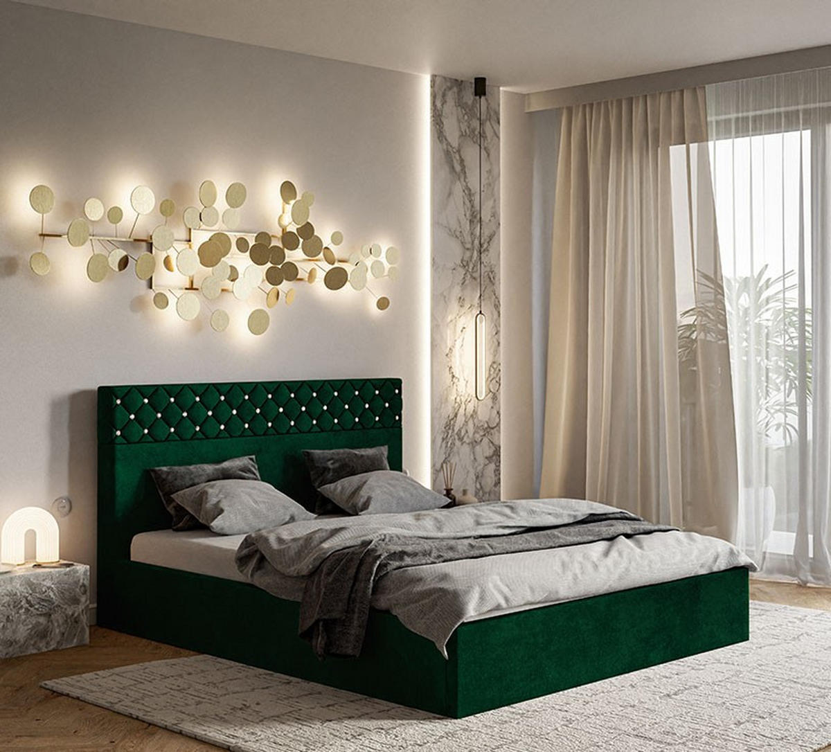 BETT Einzelbett Flaschengrün OLDO 4 Mit Bettkasten 120x200 cm - Grün, Textil (120/200cm) - Sepro Meble