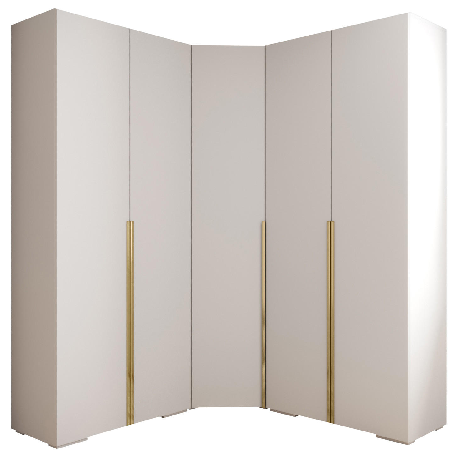 Abiks Möbel Garderoben-Set Weiß, Gold 181.7x236.7x47 cm