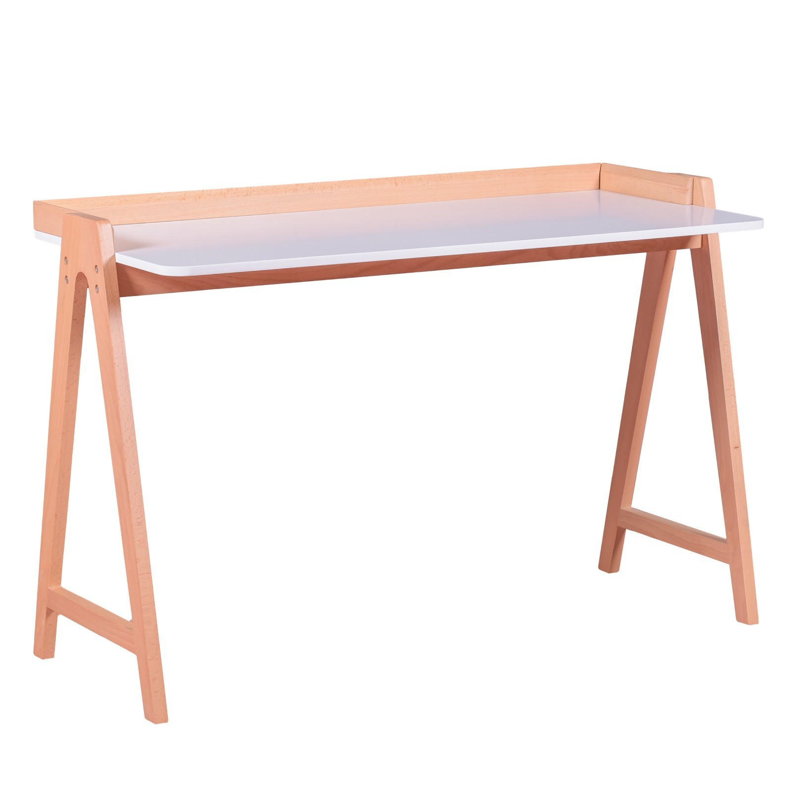 SCHREIBTISCH Rechteckig Weiß 53/123/80 cm - Weiß, Holz (53/123/80cm) - Nest Dream