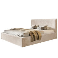 BETT 140x200 - Polsterbett mit Bettkasten und Holzrahmen - Modern Betten - Amor-Samtstoff - Kollektion Milano - Beige - Beige, Holz/Textil (140/200cm) - Alpi-Möbel