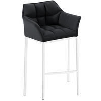 BARHOCKER Lederlook schwarz - Schwarz/Weiß, Textil/Metall (64/110/48cm) - CLP