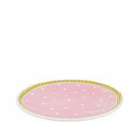 TELLER Punkt in Rosa - 22cm - Multicolor, Keramik (21.8/21.8/2.5cm) - Blond Amsterdam