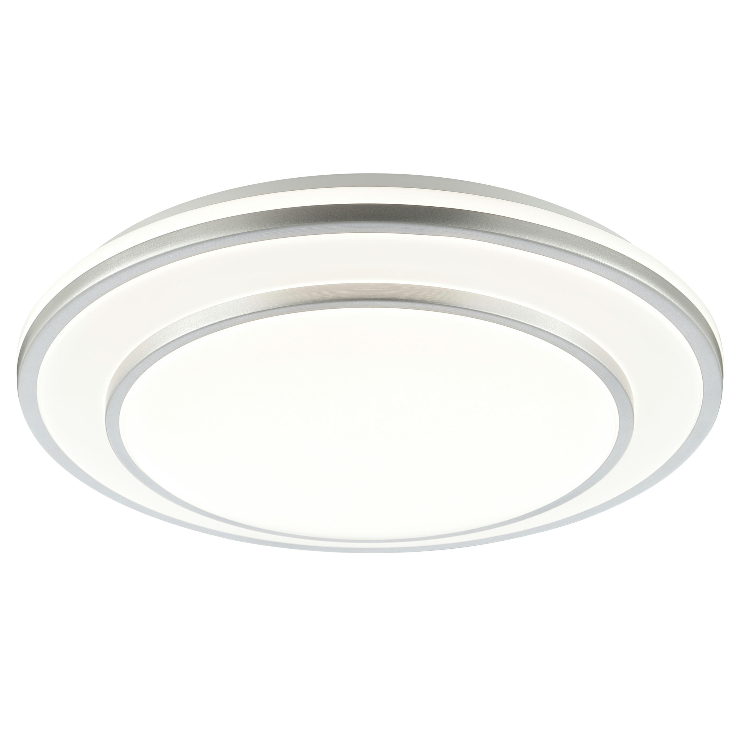LED DECKENLEUCHTE Luciano Aluminium/Weiß 39/39/7,8 cm - Multicolor, Metall (39/39/7.8cm) - Brilliant