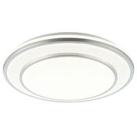 LED DECKENLEUCHTE Luciano Aluminium/Weiß 39/39/7,8 cm - Multicolor, Metall (39/39/7.8cm) - Brilliant