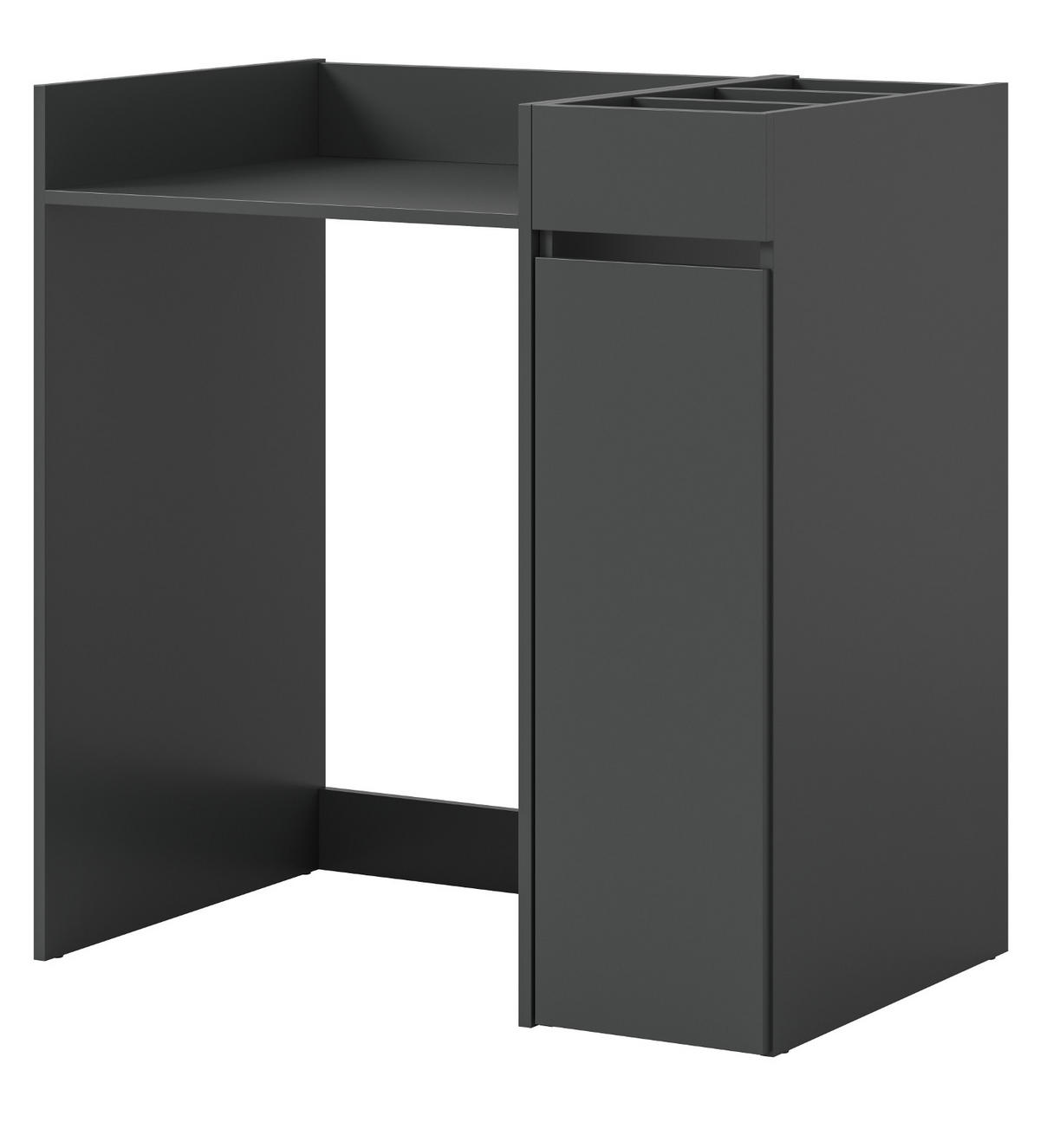 WASCHMASCHINENUMBAU Set grau 2-teilig, Überbauschrank und Anstellregal - Schwarz/Grau, Holzwerkstoff/Metall (95/101/60cm) - Inn.Furn