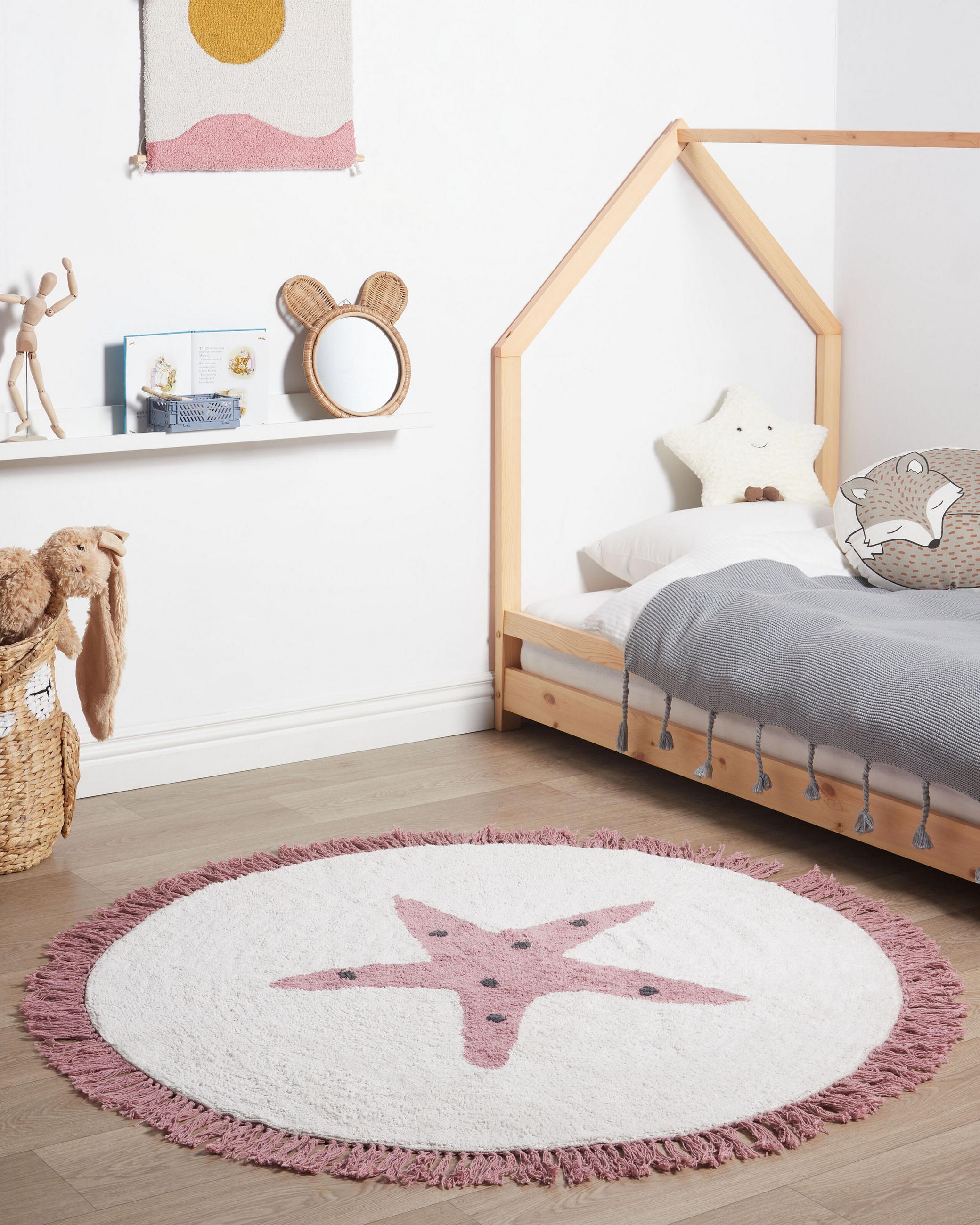 Thumbnail - Beliani Kinderteppich, Weiß, Pink, Textil, 120x120 cm, Teppiche & Böden, Teppiche, Teppich Kinderzimmer