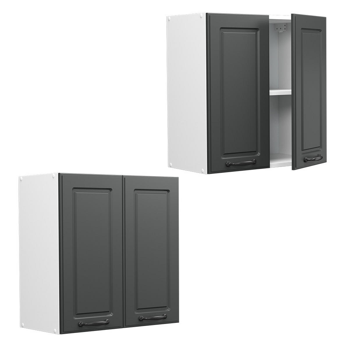 HÄNGESCHRANK R-Line Anthrazit Landhaus 60 cm - Anthrazit/Weiß, Holzwerkstoff (60/60/31cm) - Vicco