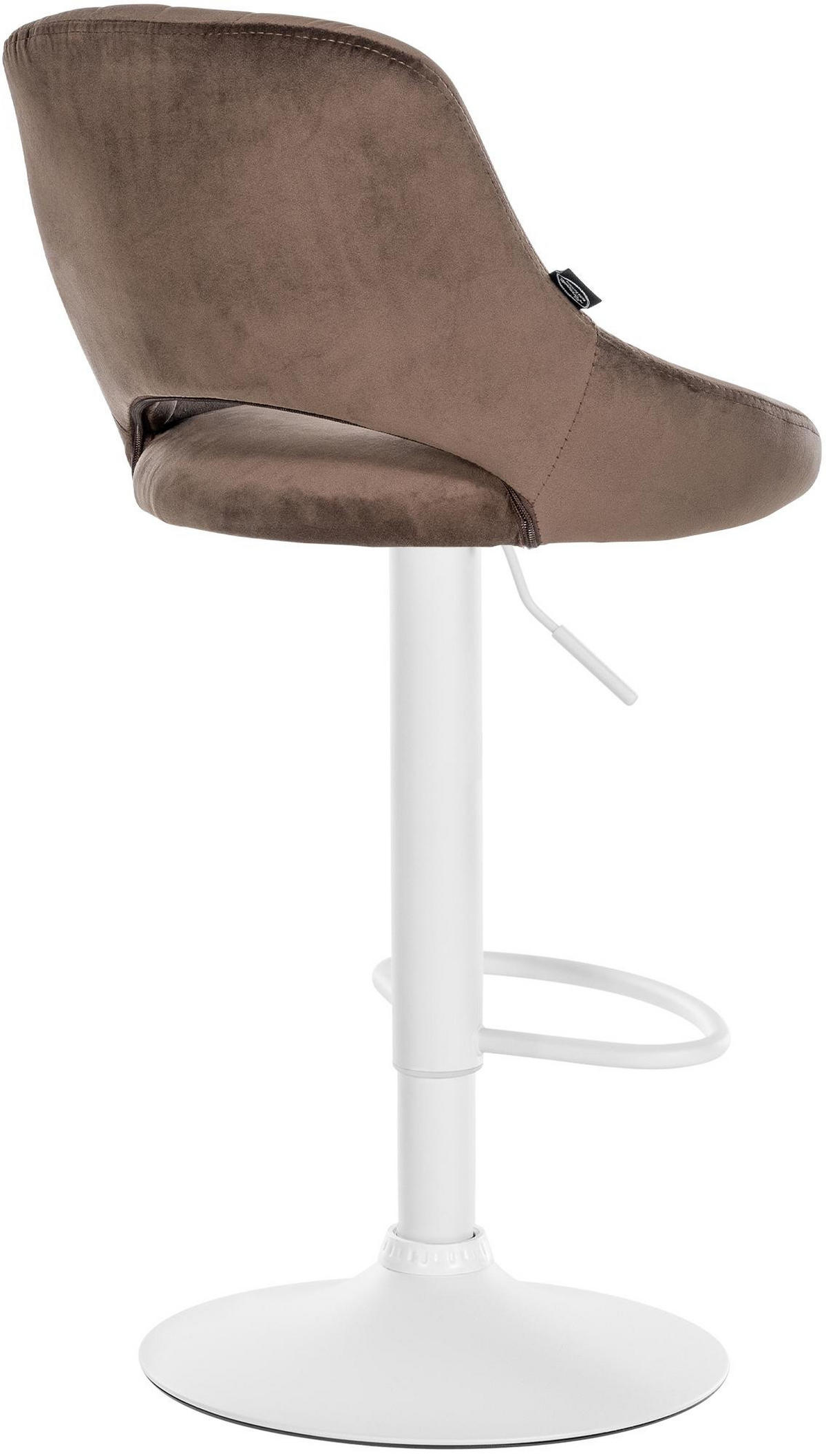 BARHOCKER Samt Braun - Weiß/Braun, Textil/Metall (47/85/48cm) - CLP