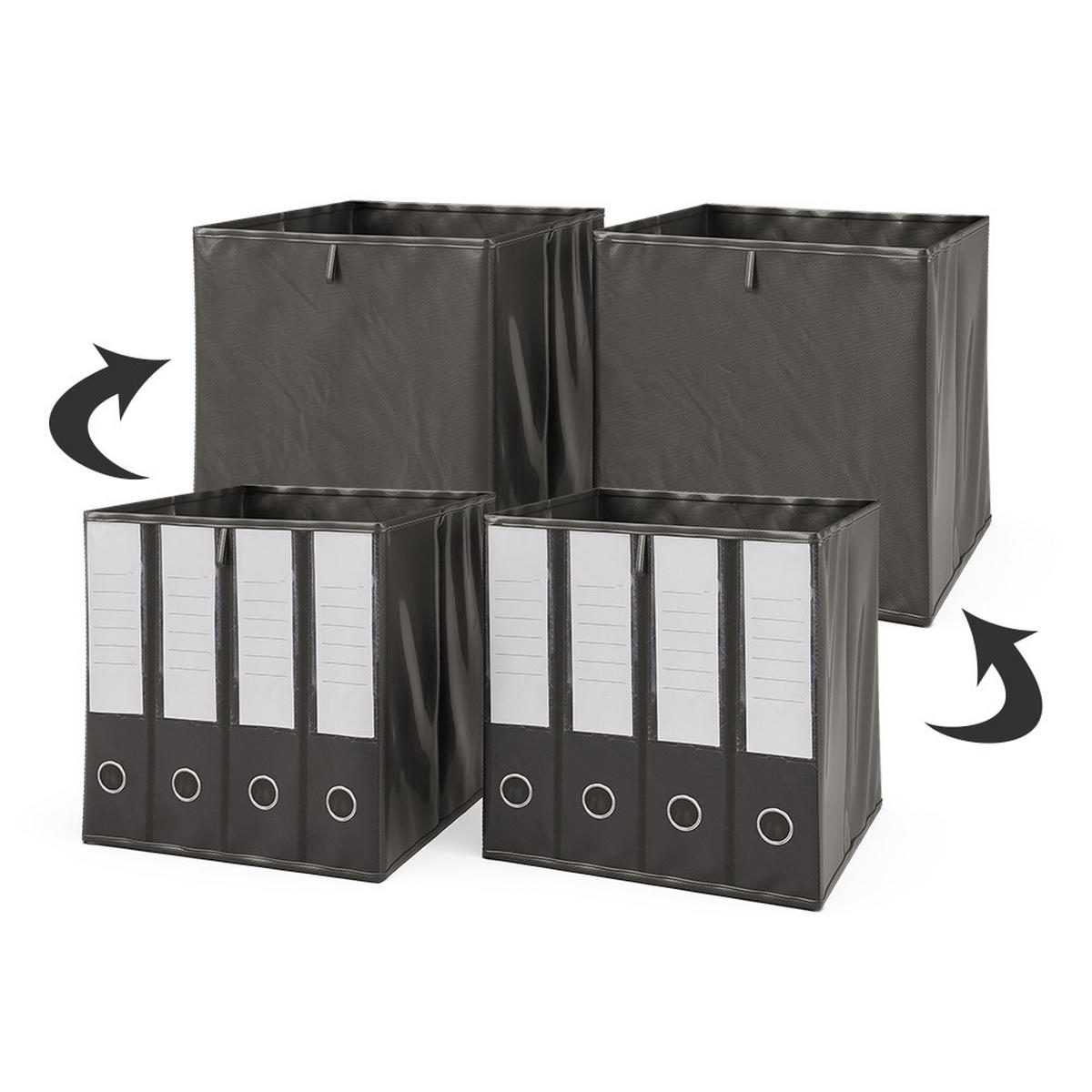 FALTBOX 30 x 30 Schwarz 30 x 30 cm 2er Set - Schwarz, Wellpappe (30/30cm) - Vicco