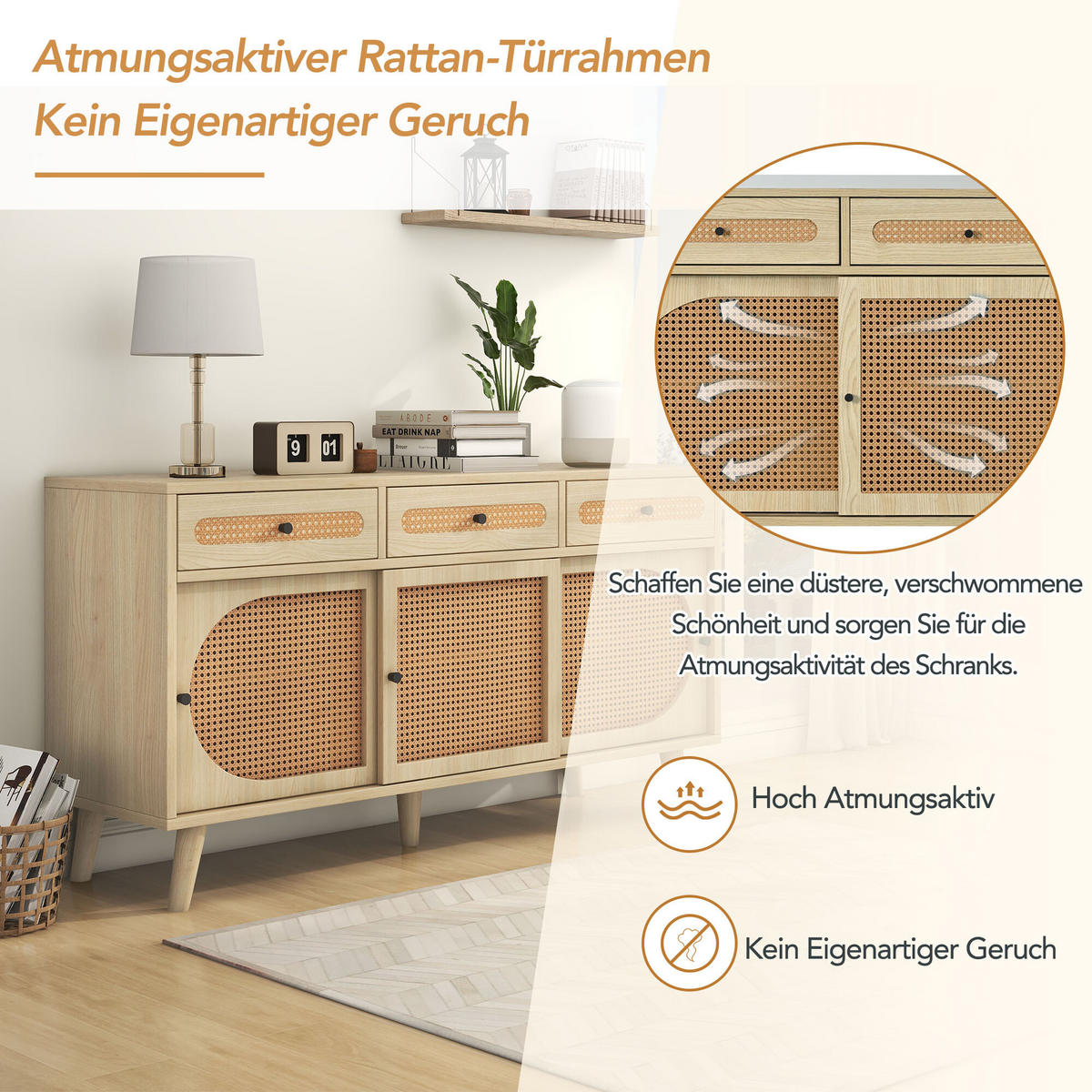 SIDEBOARD Holz 140/40/78 cm - Braun, Holzwerkstoff (40/78/140cm) - Urban Meuble