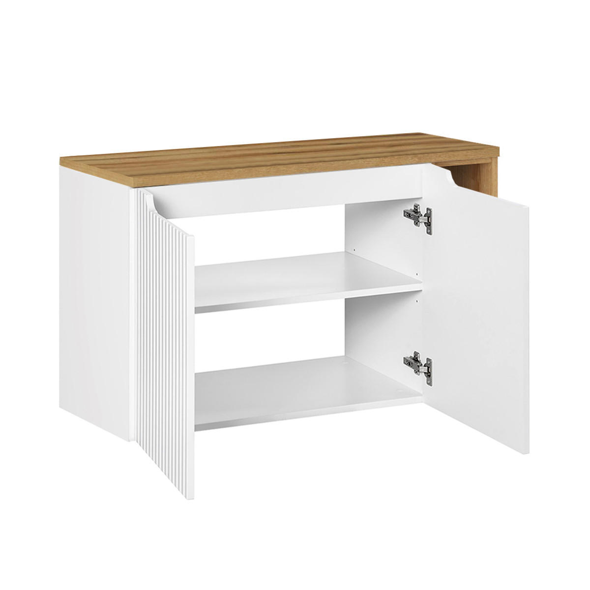 KOUPELNOVÝ NÁBYTEK 100.4cm Riva 2er-Set Bílá a dřevo - bílá, kompozitní dřevo (100.4/59.5/40cm) - Petits-meubles