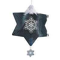 WINDSPIEL Metall 3D-rotierend Edelstahl - Blau, Metall (30/30/30cm)