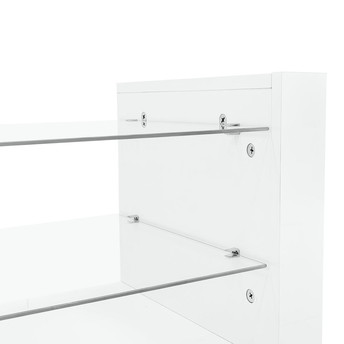 TV-SCHRANK-SET mit Couchtisch in Weiß Hochglanz, erweiterbar 181/38/38 cm + 100/50/40.3 cm - Weiß, Holzwerkstoff (50/181/78.3cm) - Redom