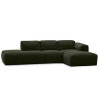 ECKSOFA mit Chaiselongue - Schwarz/Grau, Kunststoff/Textil (290/173cm) - home24