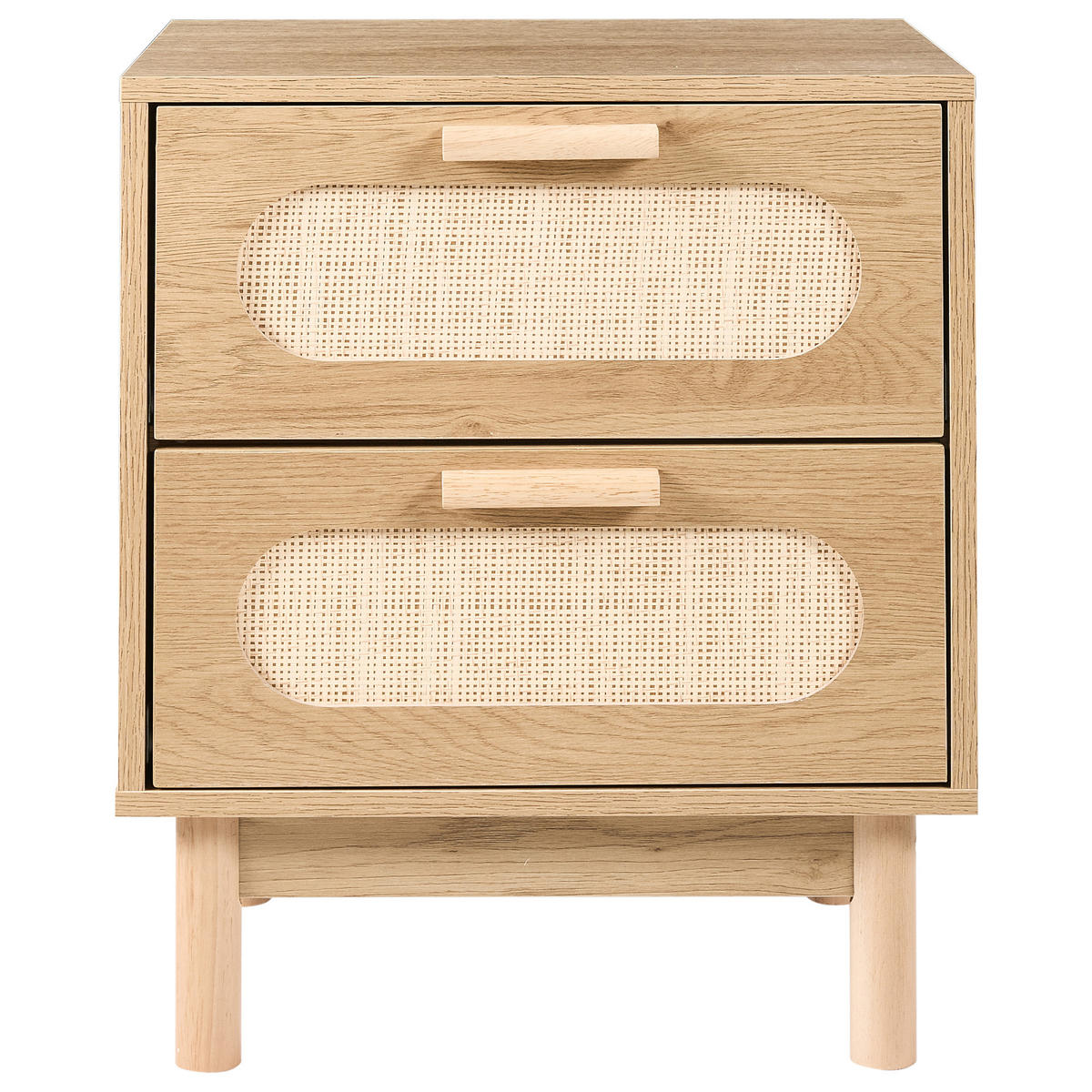NACHTTISCH mit 2 Schubladen Hellbraun Costello - Hellbraun, Holzwerkstoff (40/48/59cm) - Beliani