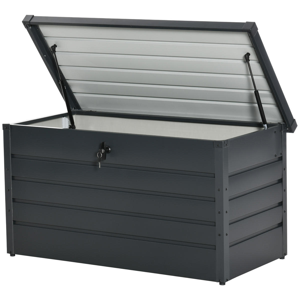 AUSSEN-AUFBEWAHRUNGSBOX, Stahl, grau - Grau, Metall (62/62/120cm) - Vallsero