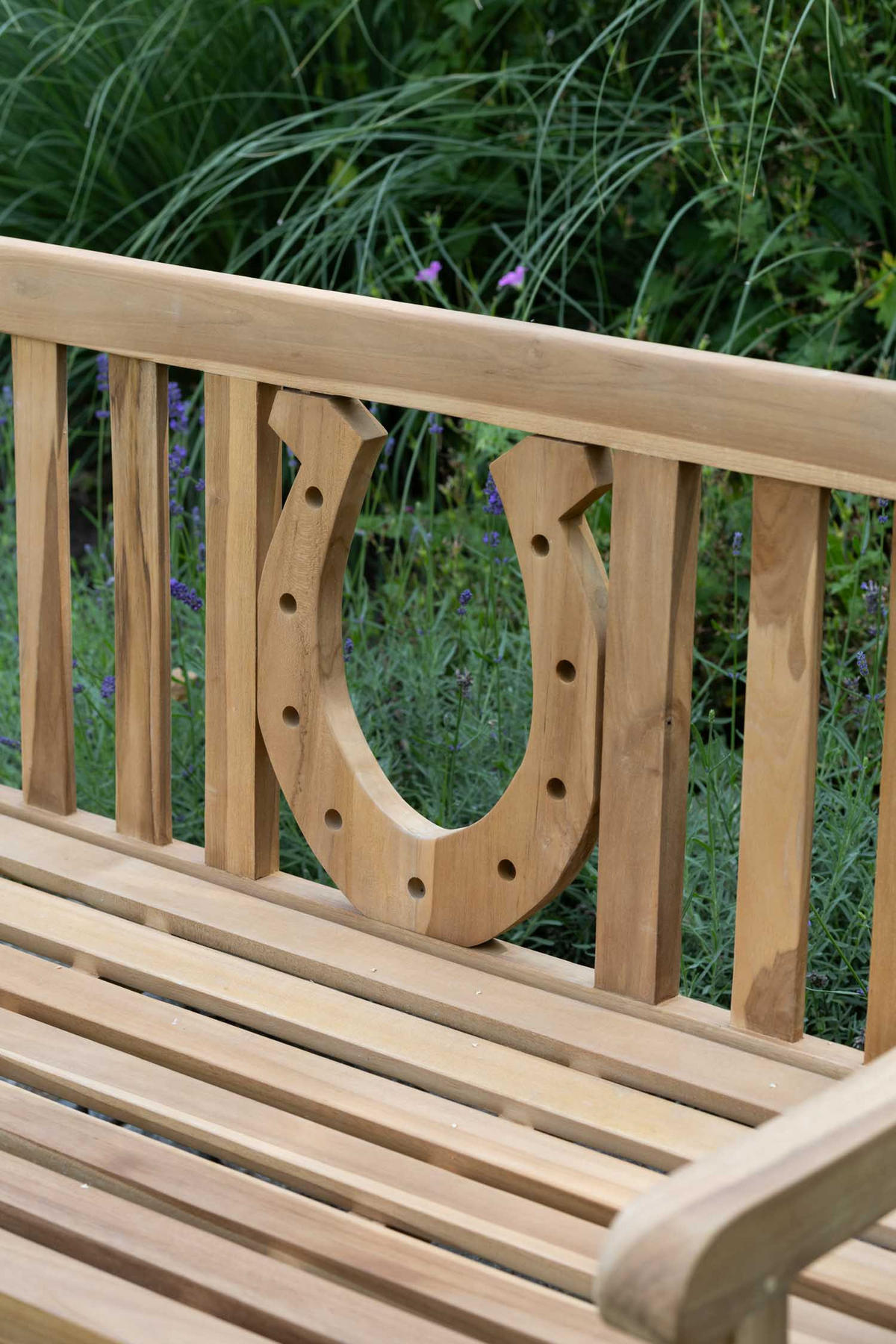 GARTENBANK Hufeisen - Naturfarben, Holz/Metall (120/94/60cm) - Mr. Deko