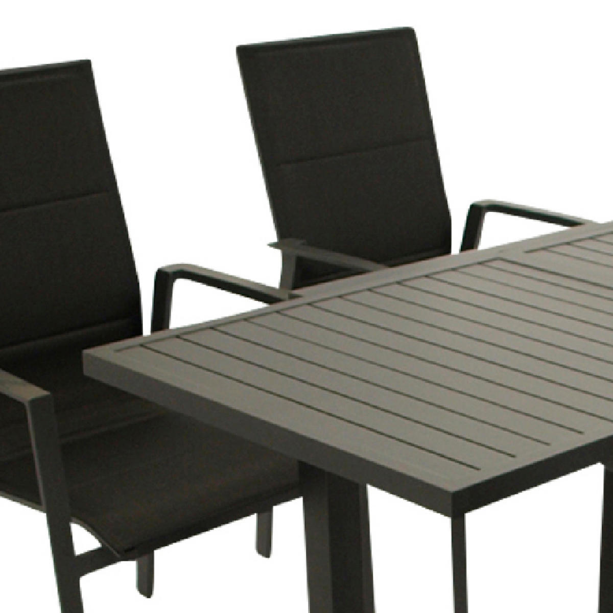 GARTEN-GARNITUR Sunderland - 5-teilig - Schwarz, Metall - TPFGarden