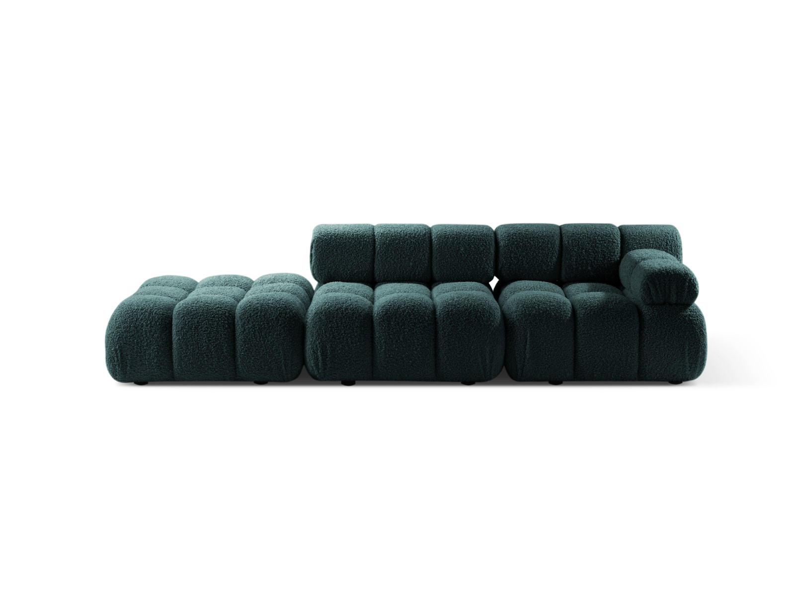 SOFA modular rechts Bellis aus Boucle petrol 4 Sitzplätze - Petrol, Textil (282/70/94cm) - Micadoni