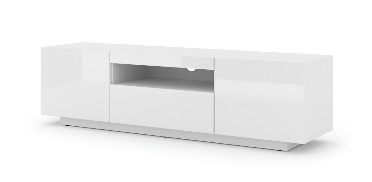 TV LOWBOARD Weiß Hochglanz 150/42/37 - Weiß Hochglanz, Holzwerkstoff (150/42/37cm) - RAUMHIRSCH FURNITURE