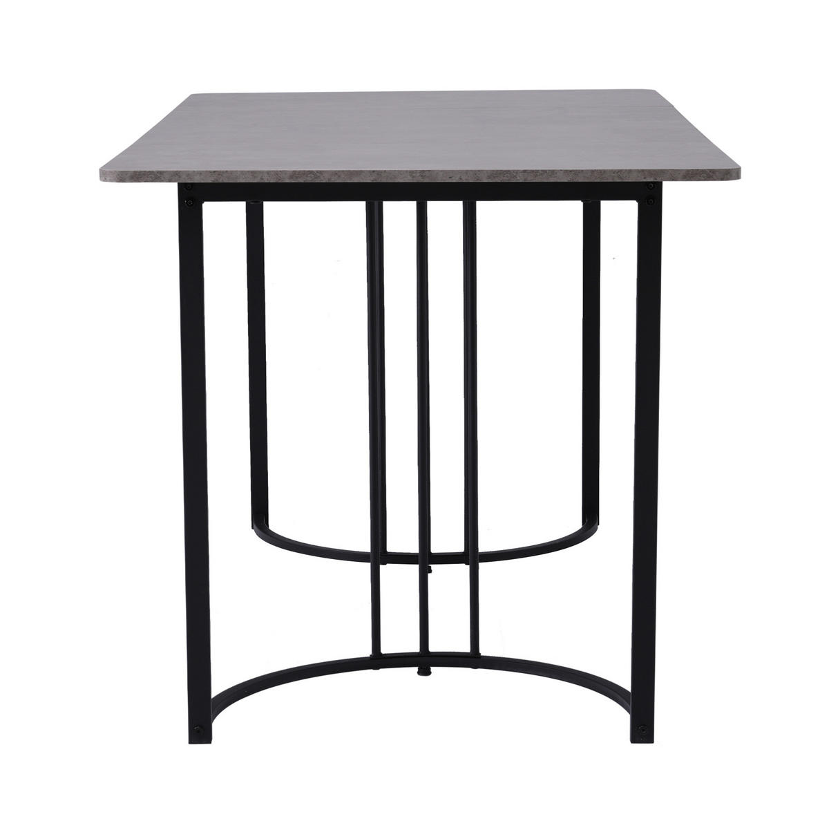 ESSTISCH mit Metallgestell 140/80/75 cm in Grau mit Marmormuster - Grau, Holzwerkstoff (140/80/75cm) - BEAOK