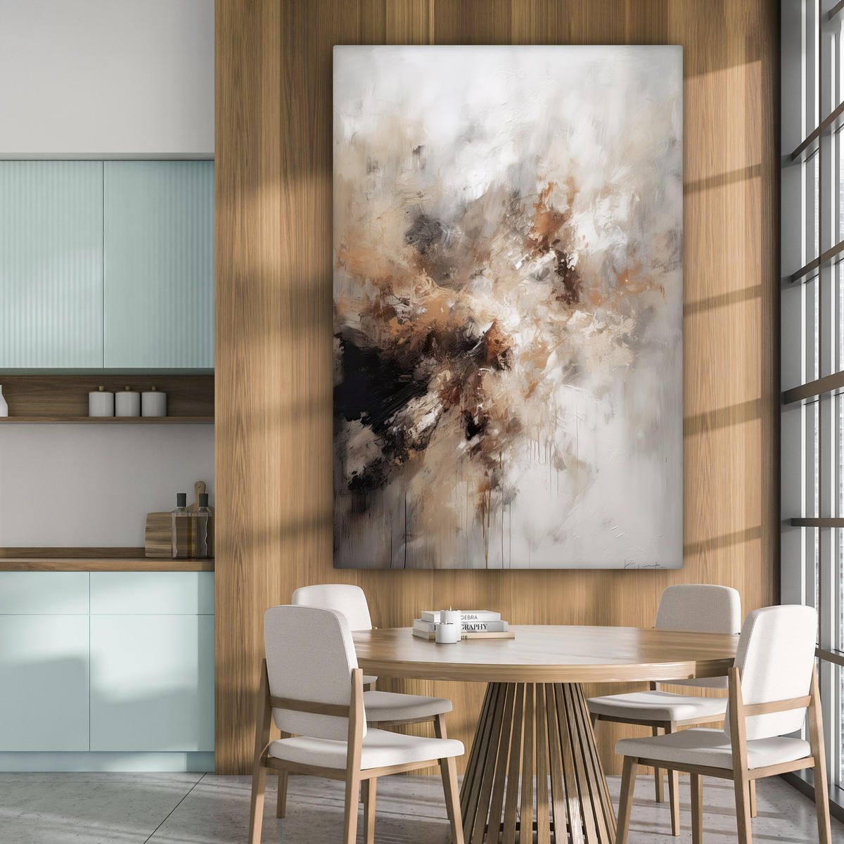 OBRAZ NA PLÁTNĚ Barva - abstraktní - béžová - umění 90x140 cm - šedobéžová, textil (90/140cm) - MuchoWow