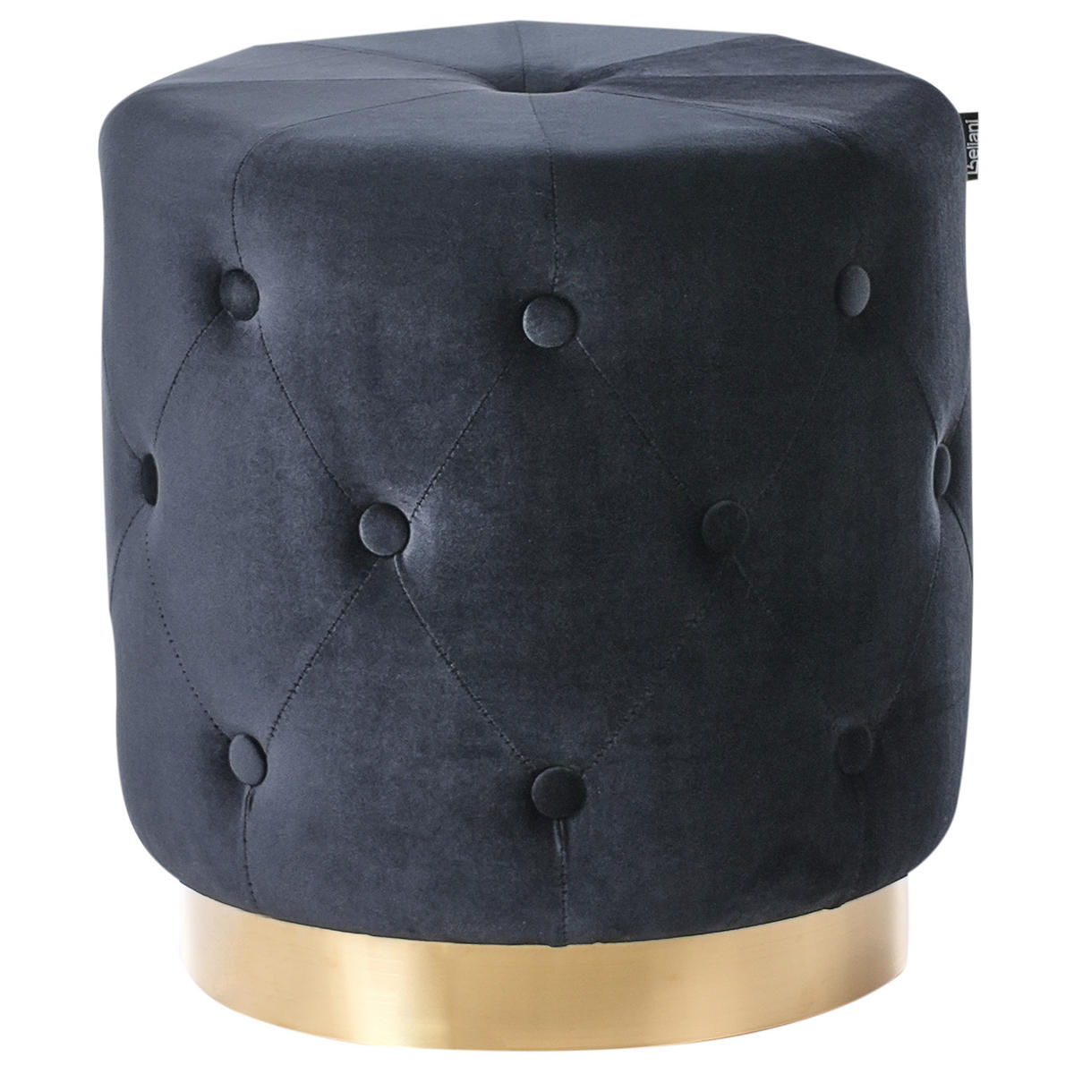 POUF Schwarz Carrollton - Goldfarben/Schwarz, Textil (40/41/40cm) - Beliani