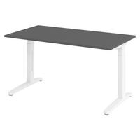SCHREIBTISCH Serie-XB 80/140/74 cm in Graphitfarben/Weiß - Graphitfarben/Weiß, Holzwerkstoff (80/140/74cm) - bümö