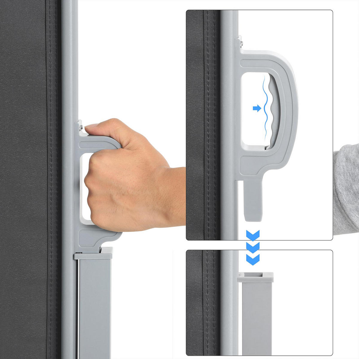 SEITENMARKISE - Grau, Textil (180/10cm) - Hansiro