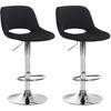 BARHOCKER 2er Set Samt schwarz - Chromfarben/Schwarz, Textil/Metall (42/86/46cm) - CLP