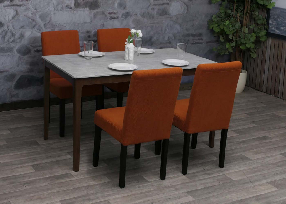 ESSZIMMERSTUHL Orange 4er-Set - Orange, Textil (42/90/50cm) - MCW
