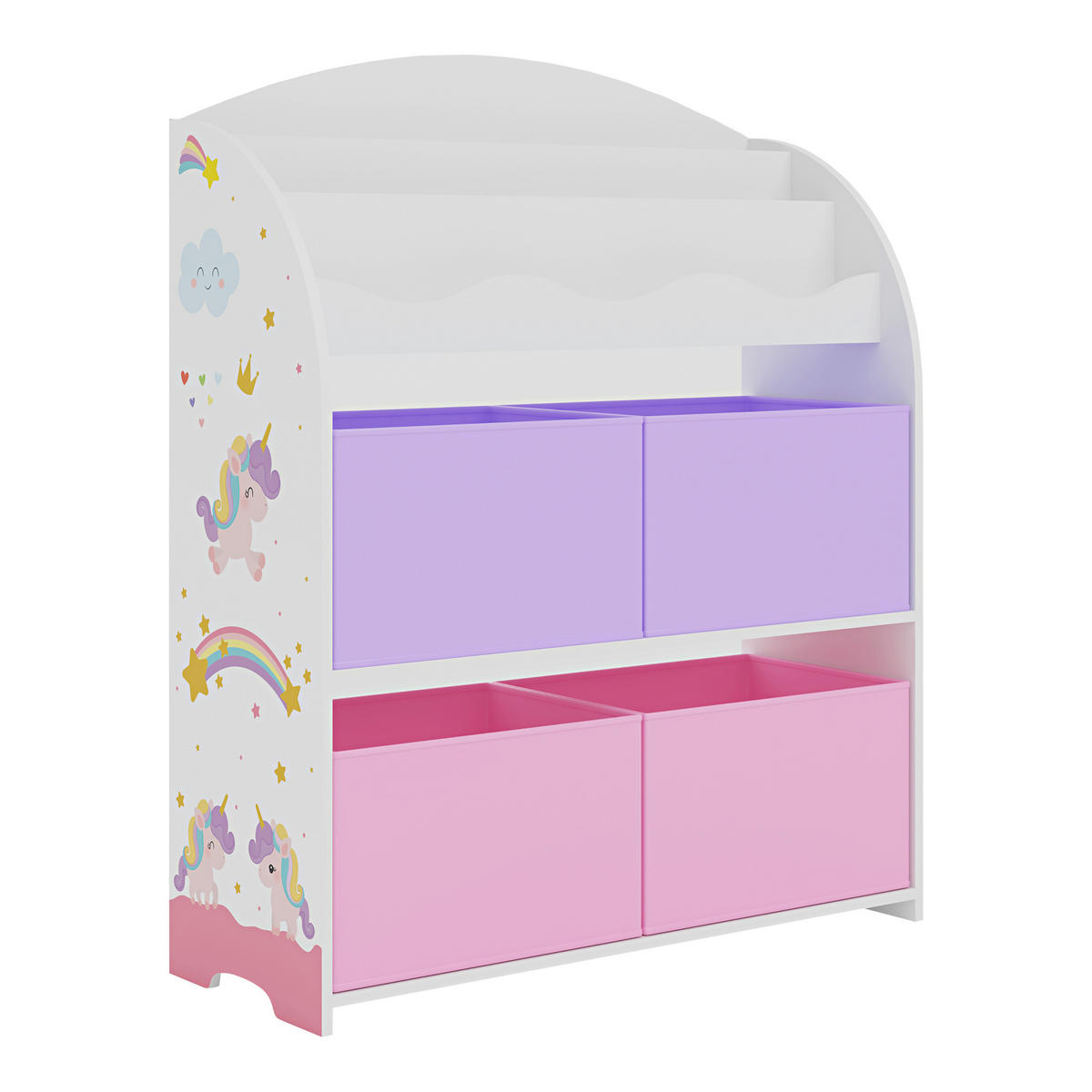 KINDERREGAL Orust - Lila/Weiß, Holzwerkstoff (82.5/97.5/29.5cm) - [en.casa]