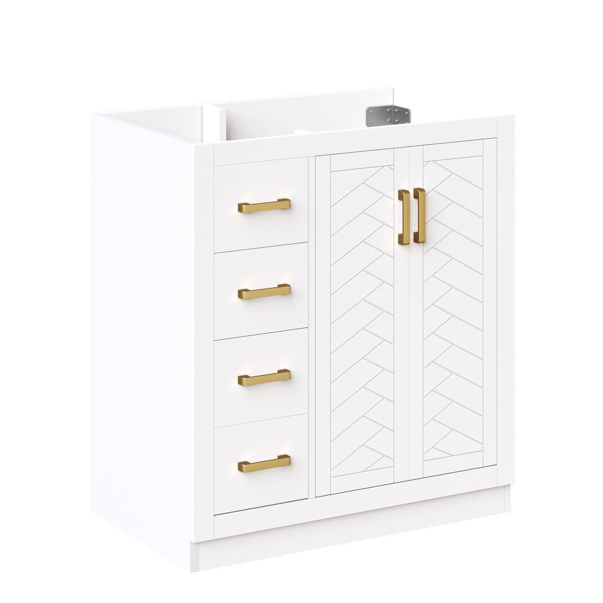 WASCHTISCHUNTERSCHRANK Weiß 76,5/46,5/84,5 cm - Weiß, Holz (76/84.5/46.5cm) - PANGIVO