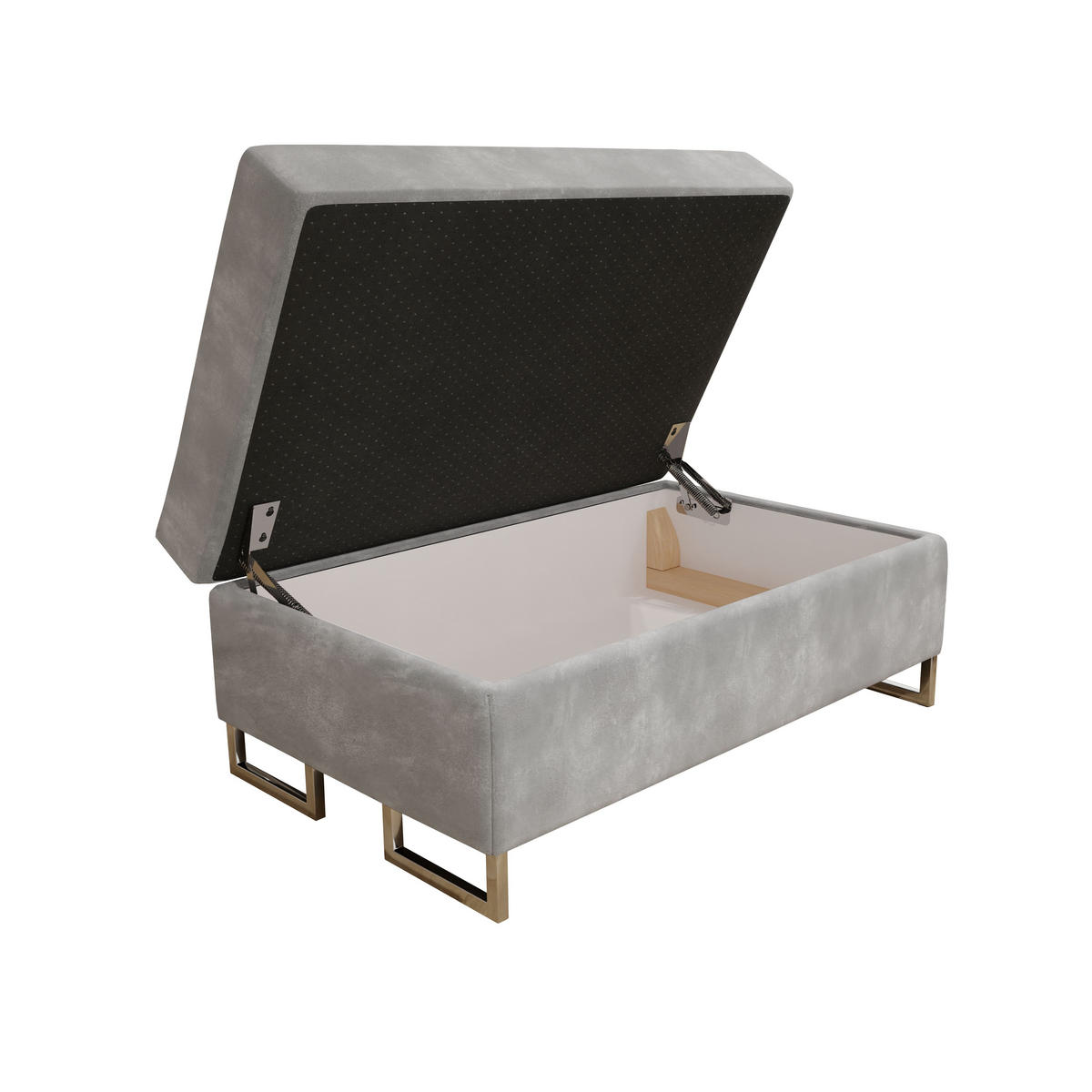 POLSTERHOCKER BARLET Hellgrau 100x60 cm - Hellgrau, Textil (100/41/60cm) - MASSENO