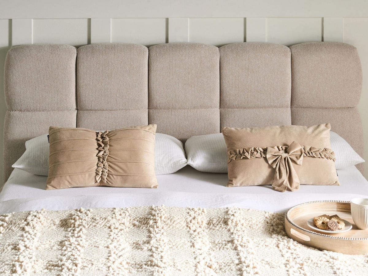 DEKOKISSEN 2er-Set Beige 30/50 cm Belle - Beige, Textil (50/30cm) - Beliani