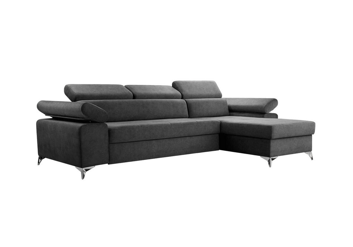 ECKSOFA Bardi Schwarz Noel 10 Ausführung: Rechts - Schwarz, Textil (287/174cm)