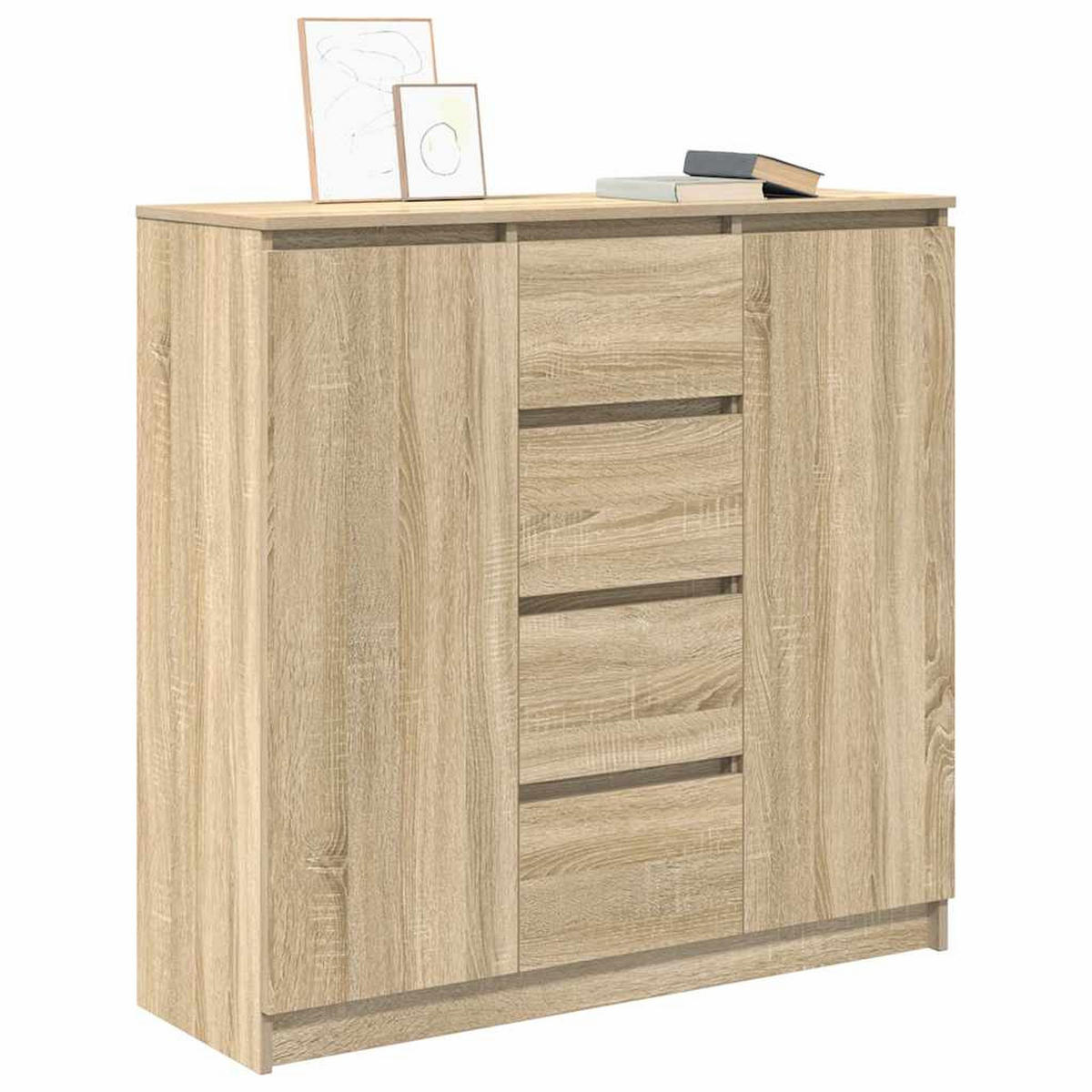 SIDEBOARD Mit Schubladen Sonoma-Eiche 100,5/35/98,5 Cm - Braun, Holzwerkstoff (35/98.5/100.5cm) - vidaXL