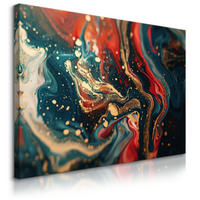 WANDBILD für Büro MARMOR Moderne Abstraktion Glamour Stil 100/70 cm - Schwarz/Grün, Textil (100/70cm) - Muralo