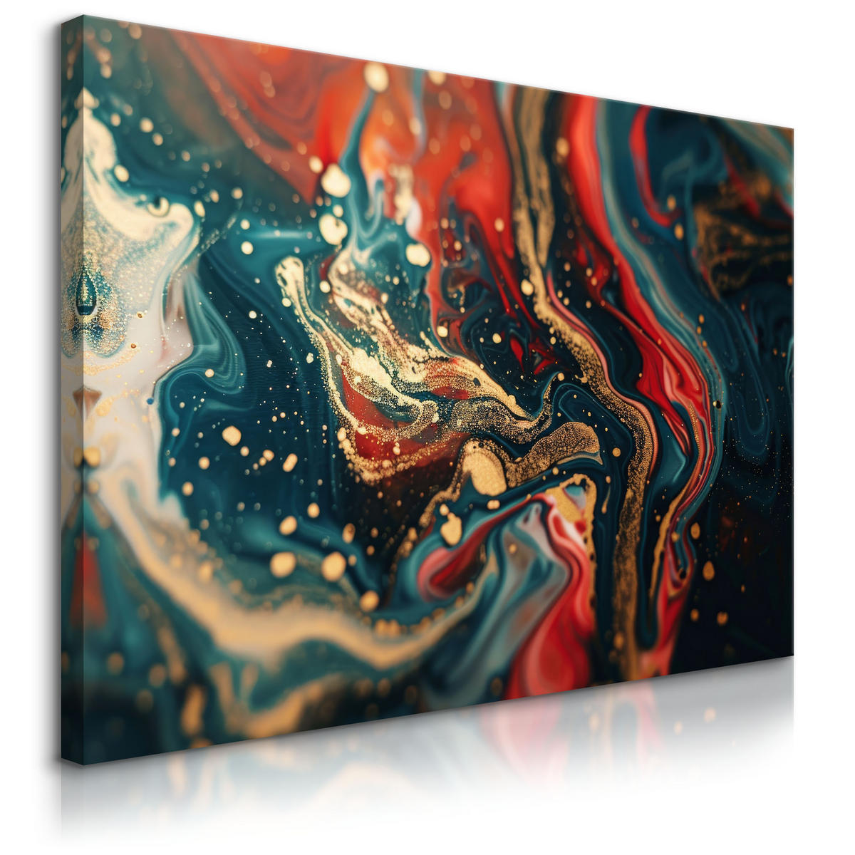 WANDBILD für Büro MARMOR Moderne Abstraktion Glamour Stil 100/70 cm - Schwarz/Grün, Textil (100/70cm) - Muralo