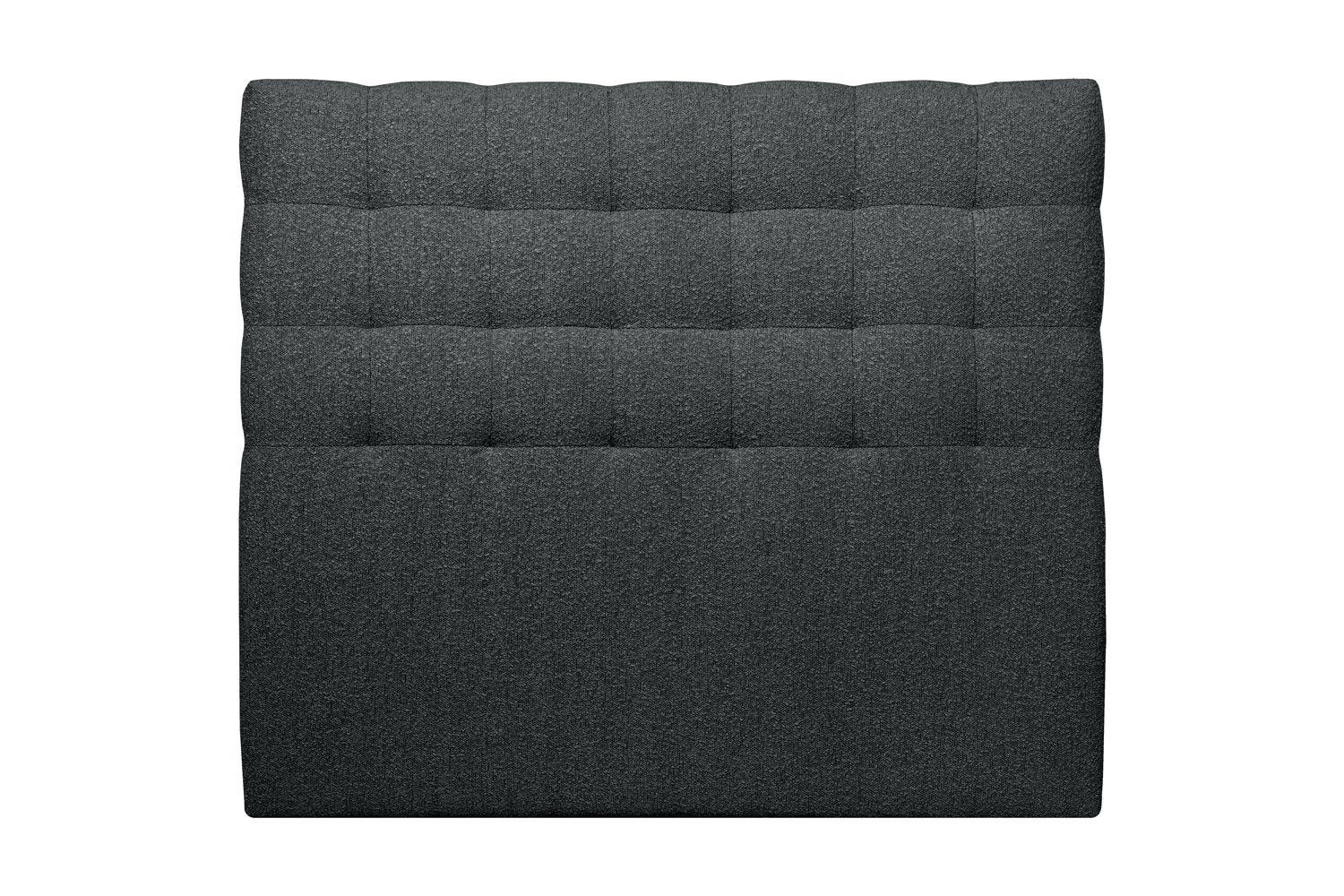 KOPFTEIL gepolstert - Gesteppt – schwarzer Bouclé-Stoff - 180 cm - Beige/Schwarz, Holz (180/120/10cm) - Sommeil de Plomb