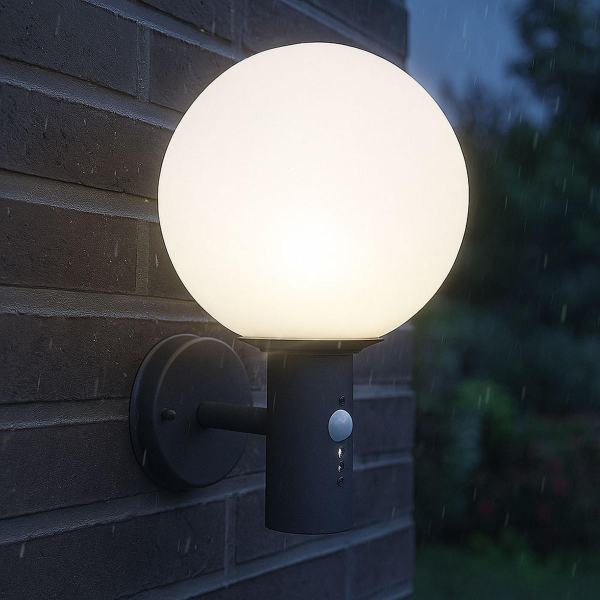 WANDLEUCHTE OSSY Anthrazit Weiß - Anthrazit, Glas (26.5/37/25cm) - Globo Lighting