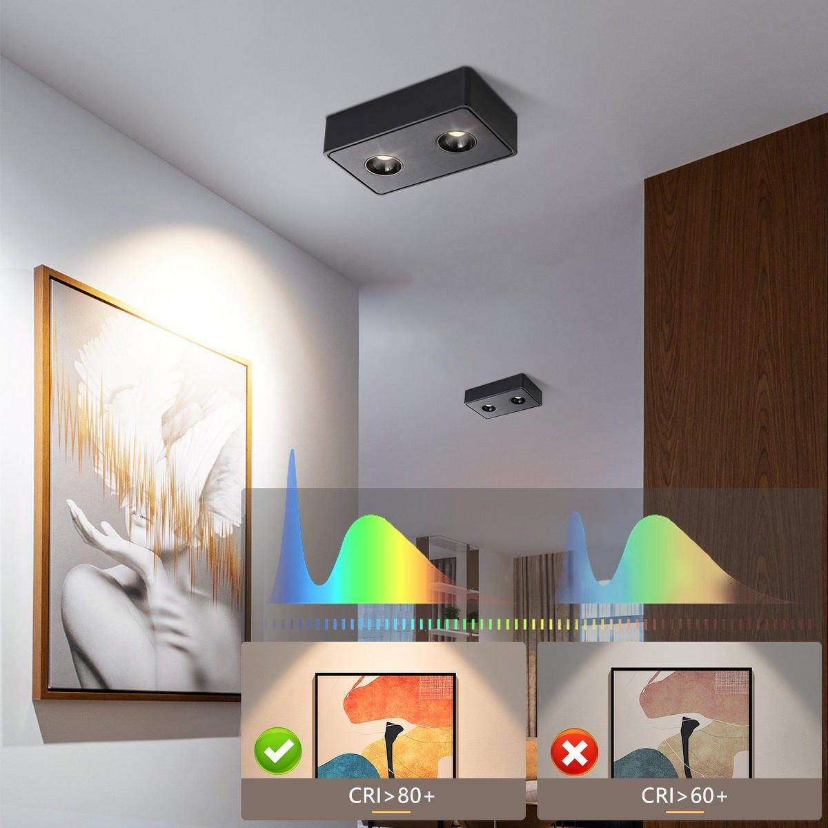 LED-DECKENLEUCHTE Traum 23/14/6 cm - Schwarz, Metall (23/14/6cm) - Nettlife