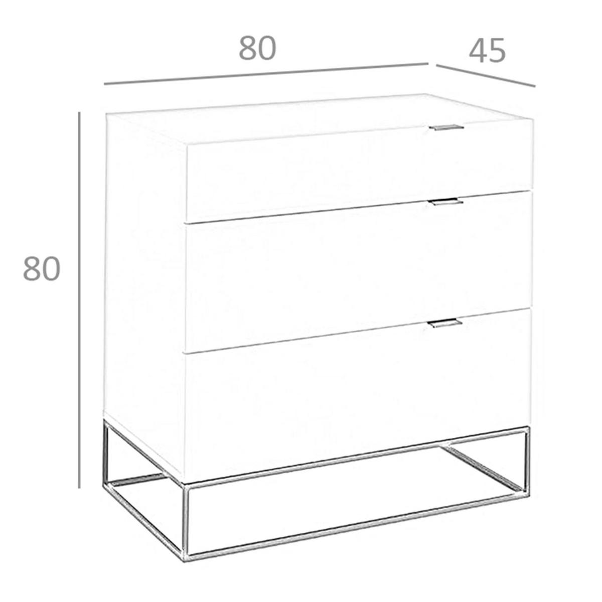 KOMMODE Kommode graues Holz und schwarzer Stahl 80/45/80 cm - Hellgrau/Schwarz, Holz (80/80/45cm) - ANGEL CERDA