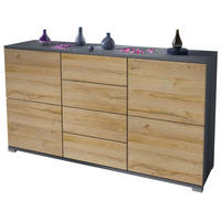SIDEBOARD Rova Eiche Natur - Eichefarben, Holzwerkstoff (138.5/75.5/35cm) - Vladon