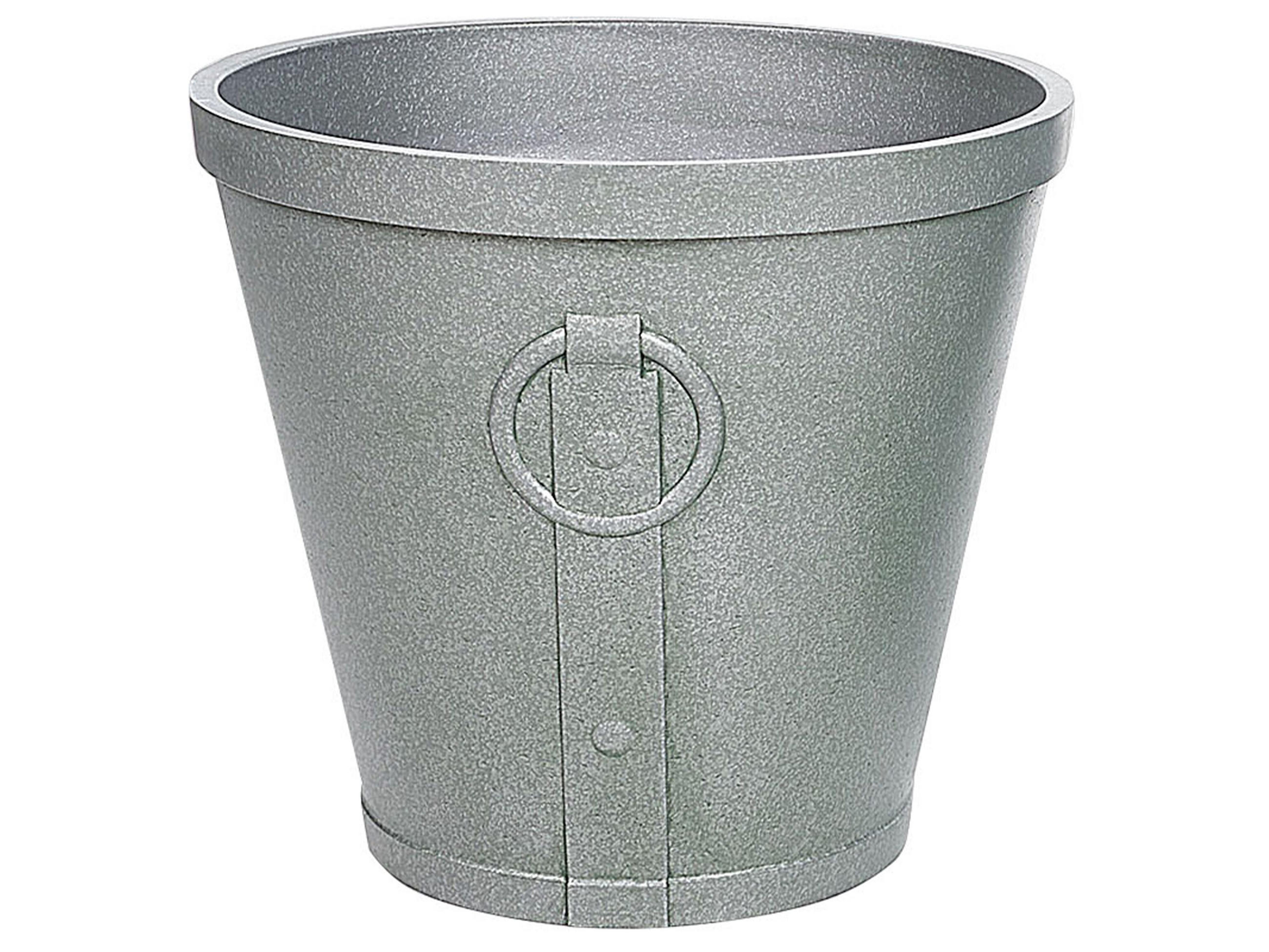 BLUMENTOPF grau rund 45/45/41 cm Vari - Grau, Stein (41cm) - Beliani