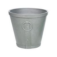 BLUMENTOPF grau rund 45/45/41 cm Vari - Grau, Stein (41cm) - Beliani