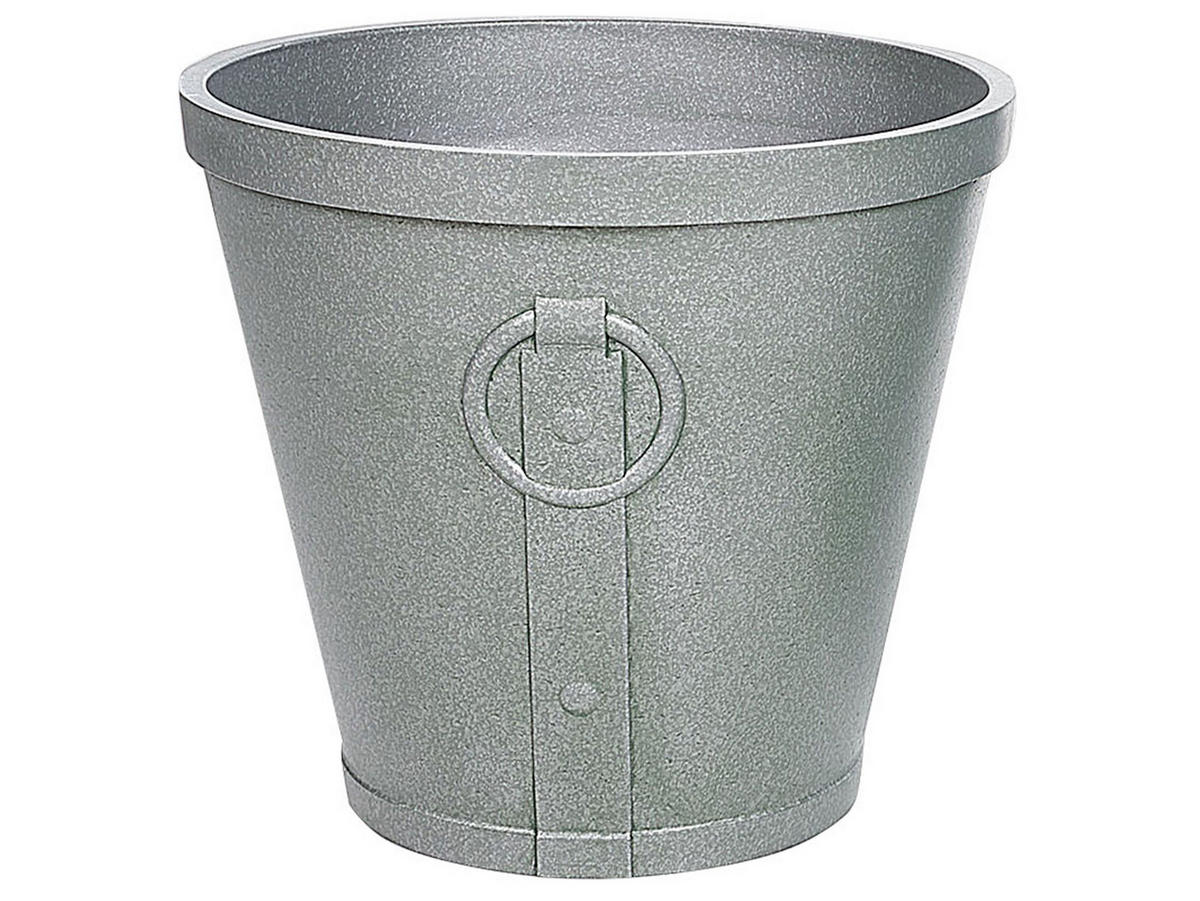 BLUMENTOPF grau rund 45/45/41 cm Vari - Grau, Stein (41cm) - Beliani